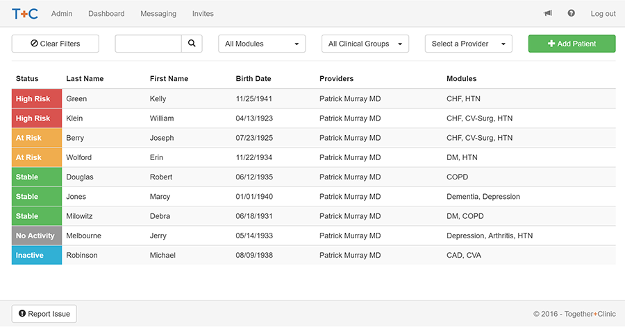 Together Clinic Dashboard